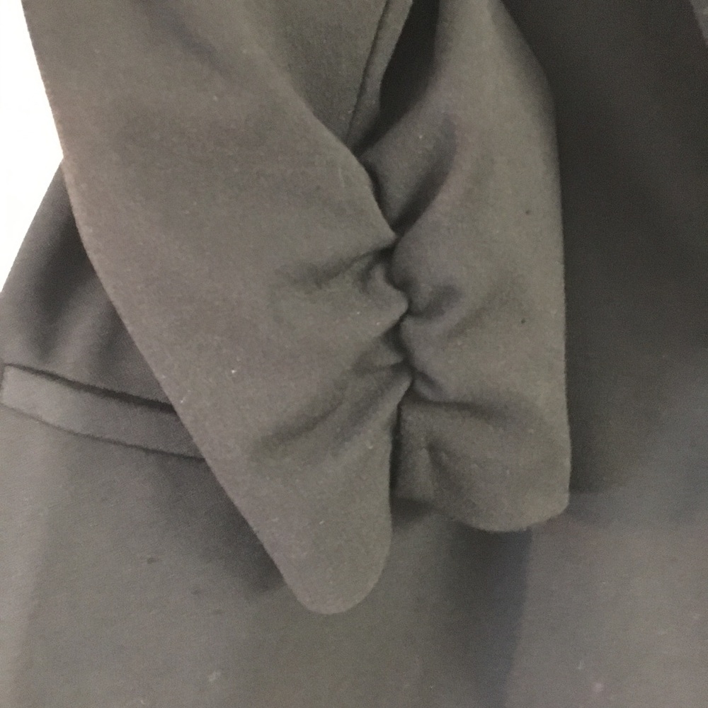 NYCC Lightweight Single Button Blazer XL Black 3/4 Ruched Sleeve Work Office - Picture 3 of 6